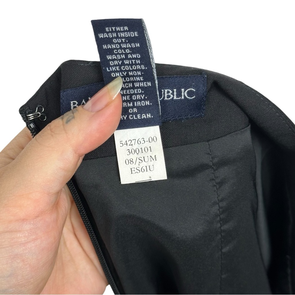 Banana Republic Stretch Wool Blend Knee Length Chic Tailored Pencil Skirt Black - Picture 9 of 10